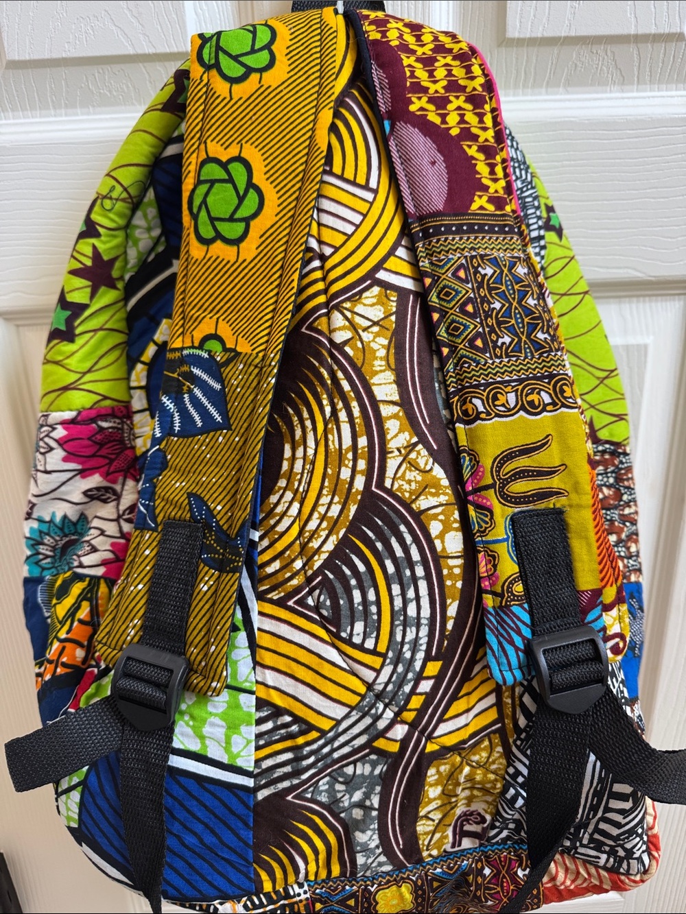 Colorful Patchwork cotton Backpack - Picture 4 of 6